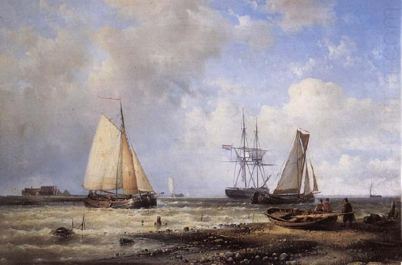 Fisherfolk and Ships by the Coast, Abraham Hulk